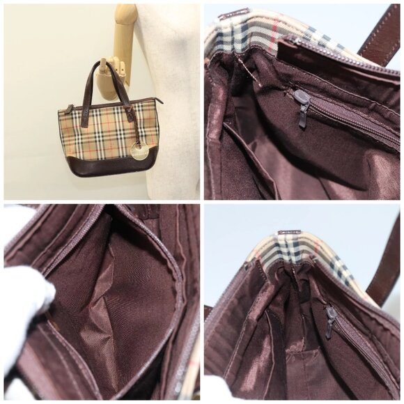 BURBERRY Nova Check Hand Bag Canvas Beige - Picture 15 of 15